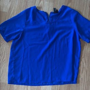 Fun and Flirty royal blue top blouse size large